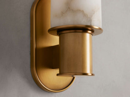 Harlin Wall Light in Alabaster, Hardwired Wall Sconce, detail 5