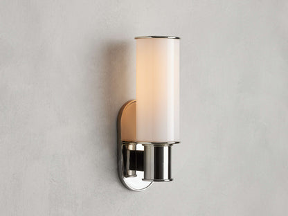 Harlin Wall Light in Milk, Hardwired Wall Sconce, 4.25" w x 8.75" h