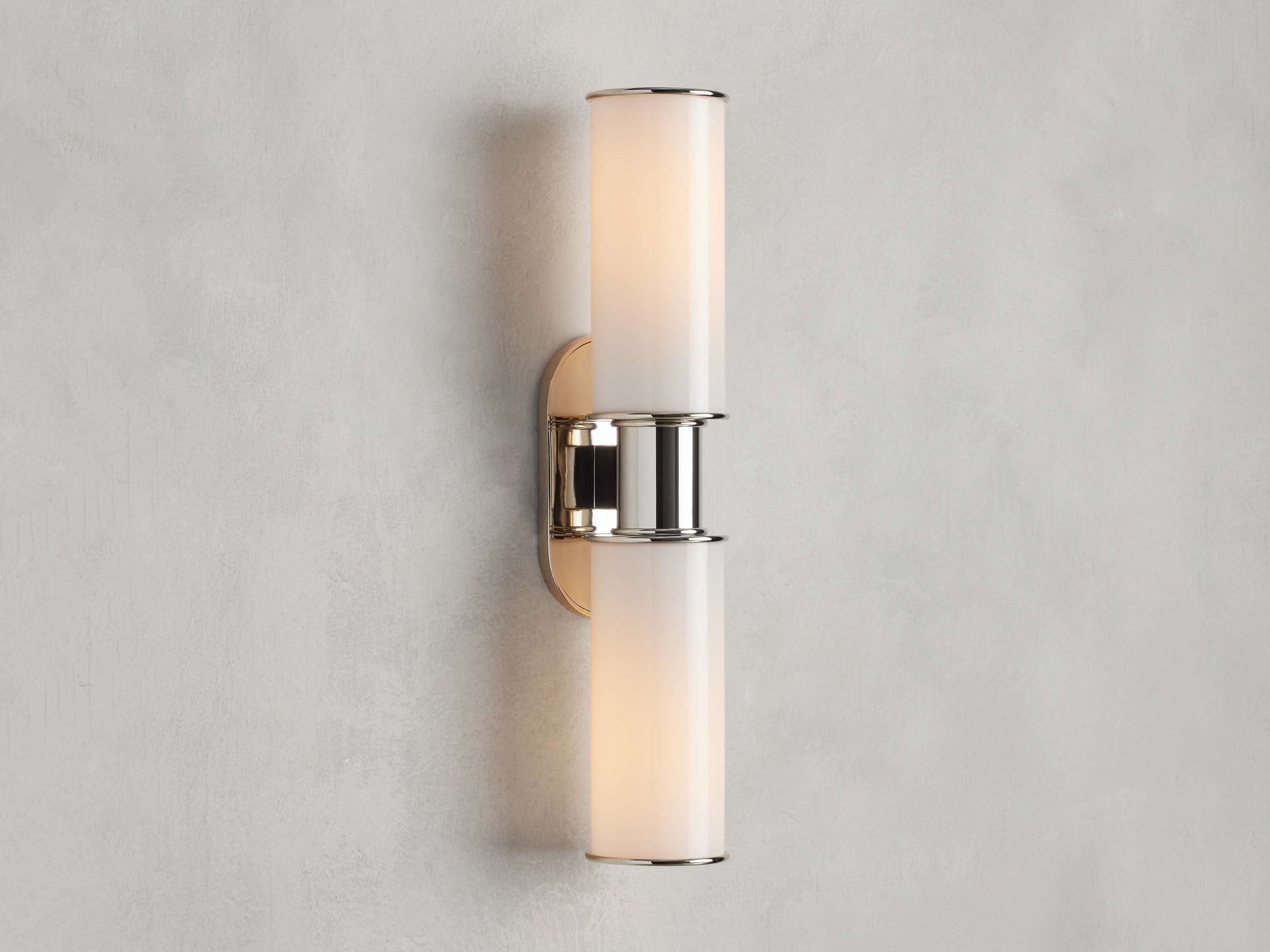 Harlin Double Wall Light in Milk, Hardwired Wall Sconce, 4.25" w x 8.75" h