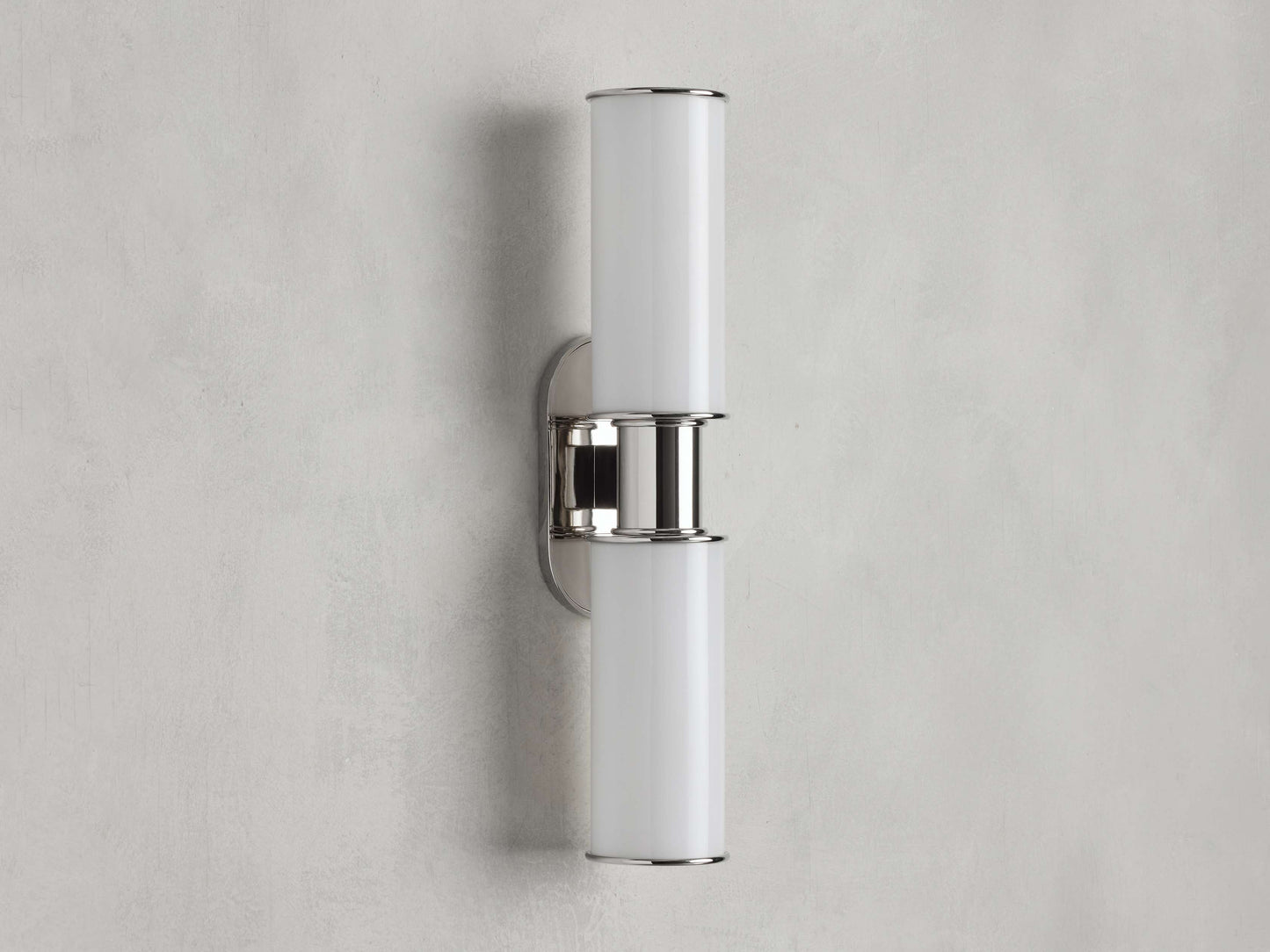 Harlin Double Wall Light in Milk, Hardwired Wall Sconce, detail 4