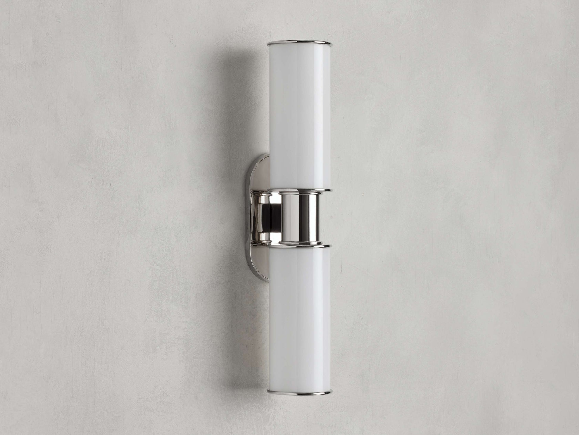 Harlin Double Wall Light in Milk, Hardwired Wall Sconce, detail 4