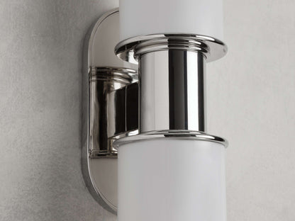 Harlin Double Wall Light in Milk, Hardwired Wall Sconce, detail 3