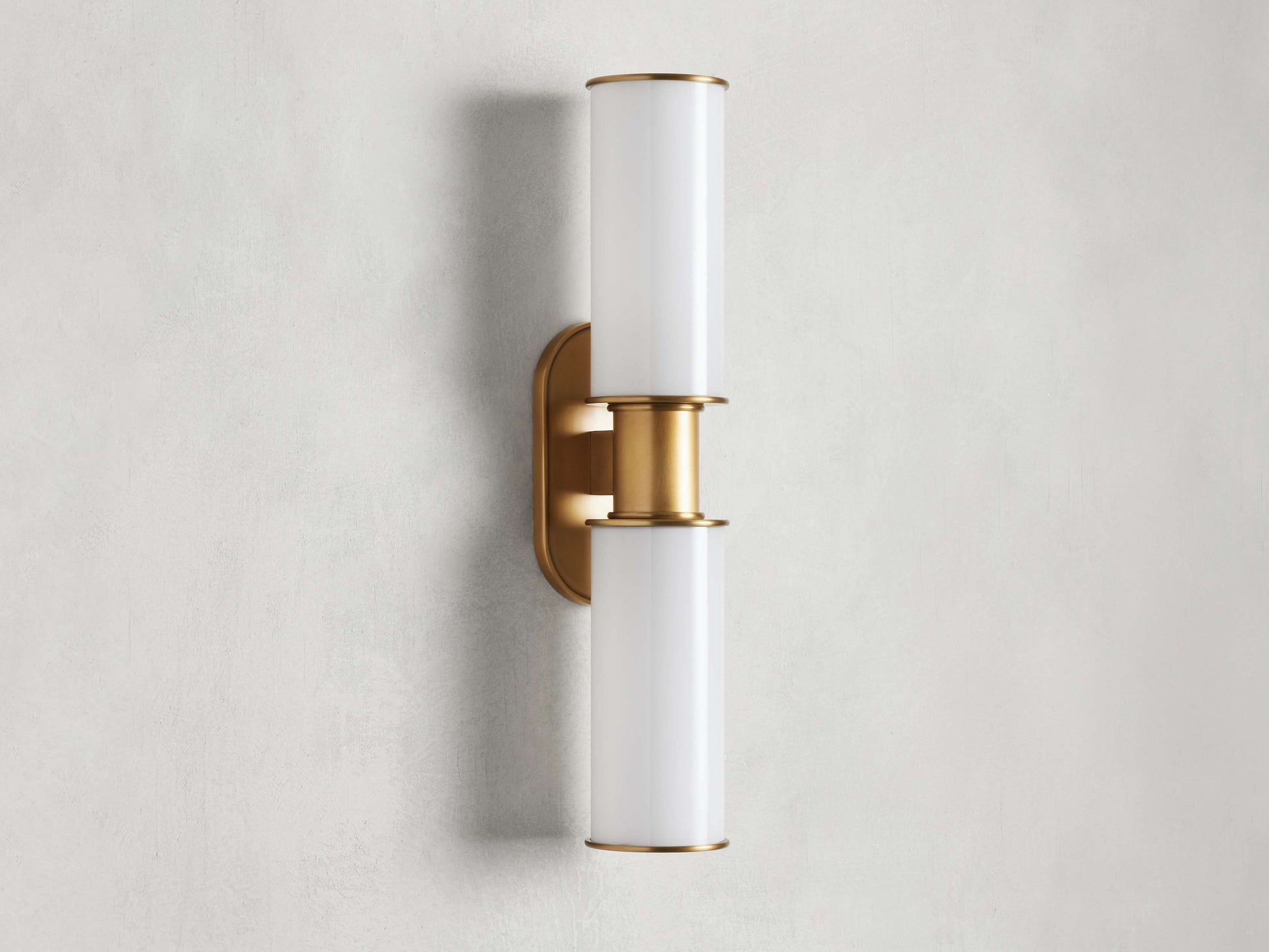 Harlin Double Wall Light in Milk, Hardwired Wall Sconce, detail 6