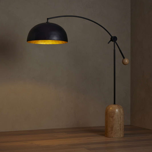 Portia Travertine Floor Lamp - Tianguang Alabaster Lighting