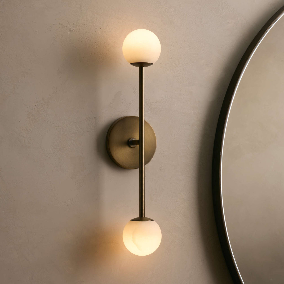 Girouette Double Alabaster Sconce - Tianguang Alabaster Lighting