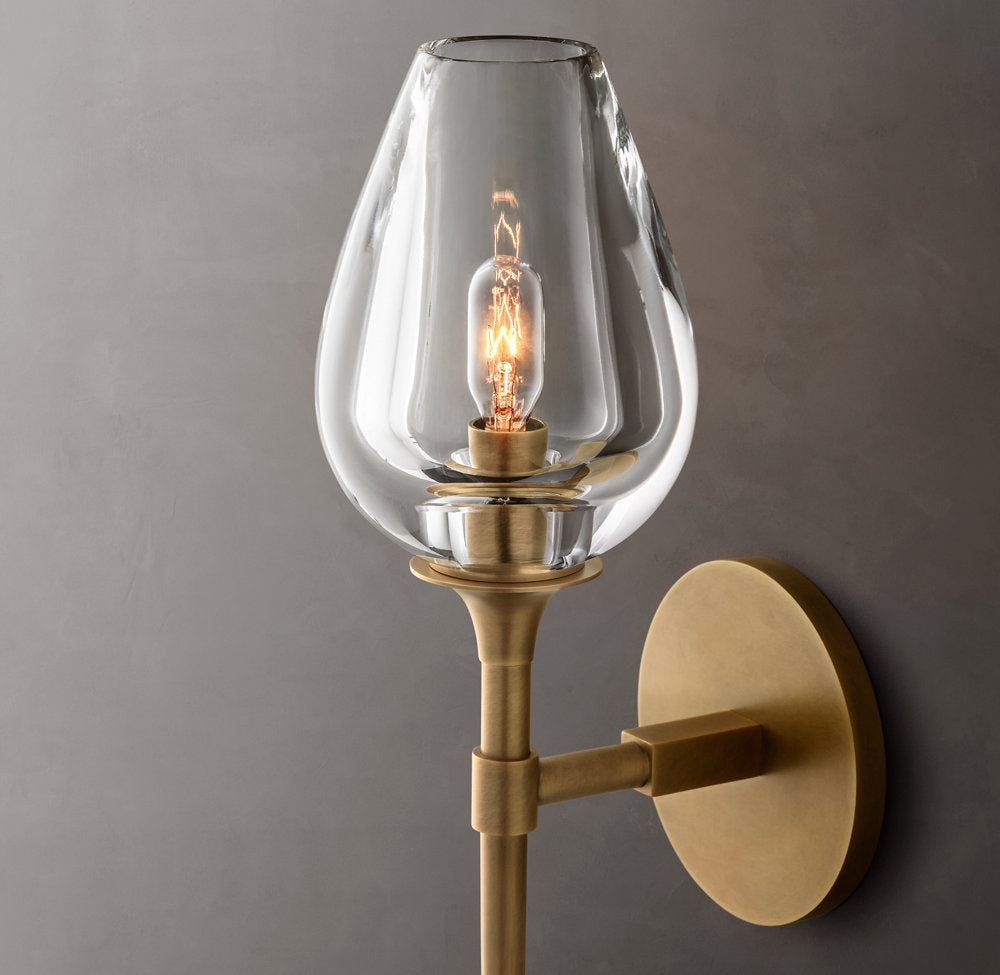 Tulip Single Wall Light, Bathroom Wall Sconce, detail 5