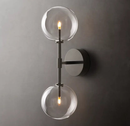 Glass Globe Linear Wall Light, Bathroom Wall Sconce, detail 9
