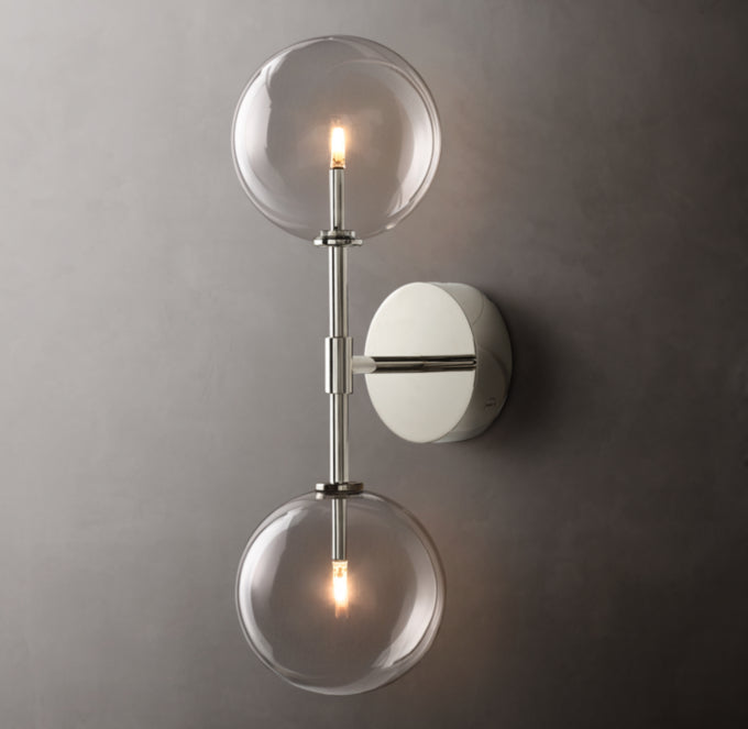 Glass Globe Linear Wall Light, Bathroom Wall Sconce, detail 15