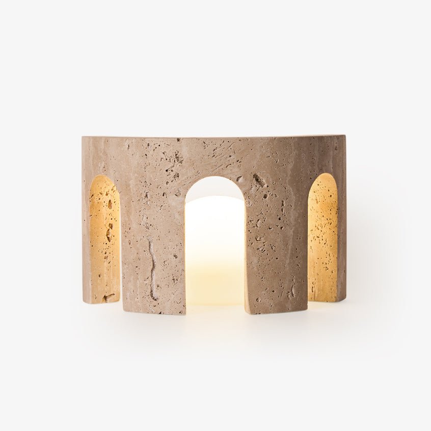 Arco Stone Table Light Travertine Table Lamp - Tianguang Alabaster Lighting