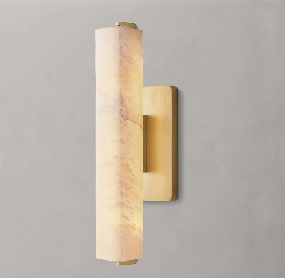 Audubon Alabaster Single Wall Light, Hardwired Wall Sconce, detail 5