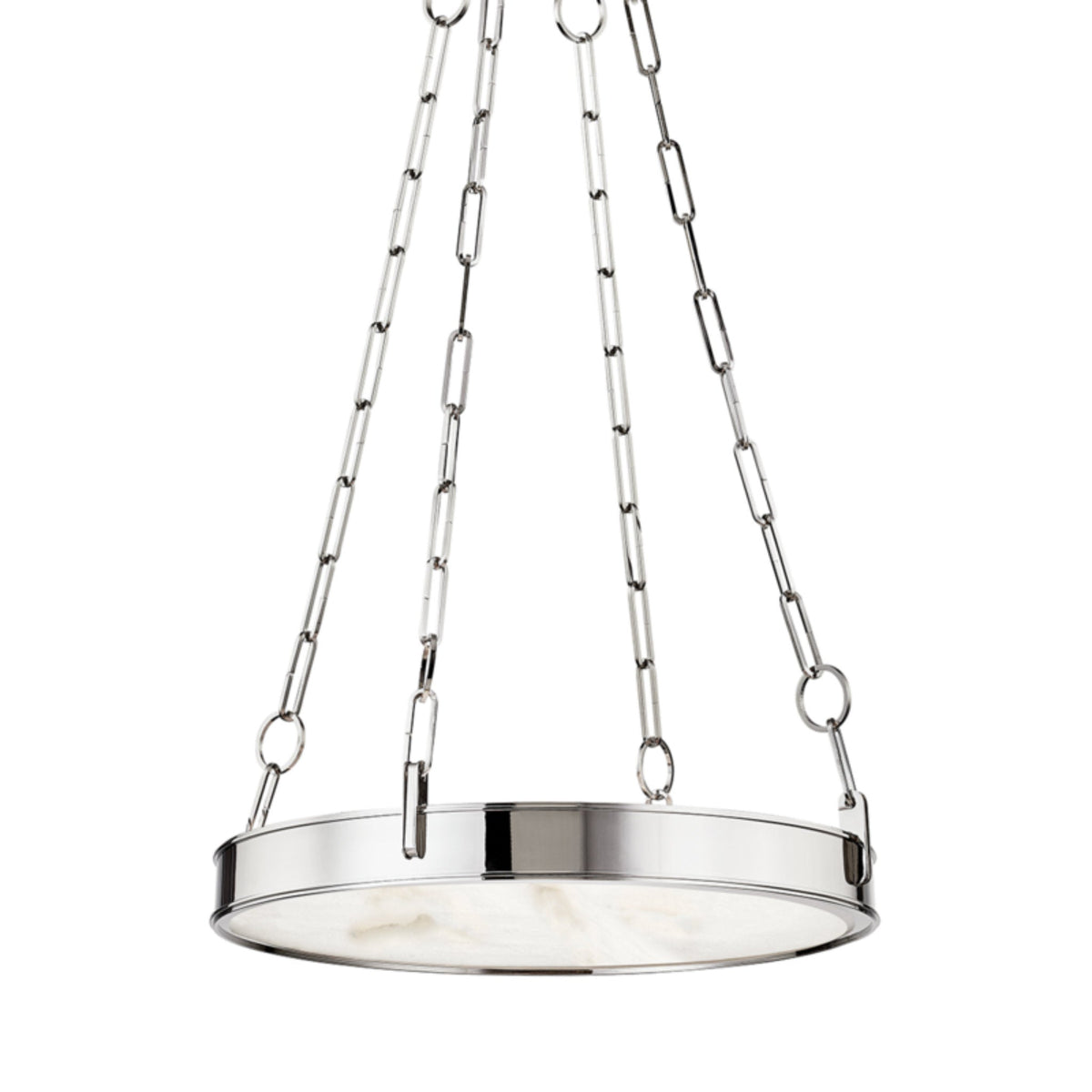 Kirby 1-Light Alabaster Chandelier in Polished Nickel 20L x 20W x 3.5H - Tianguang Alabaster Lighting