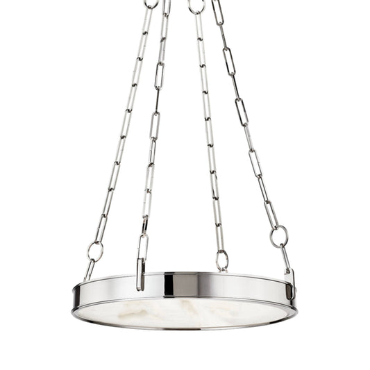 Kirby 1-Light Alabaster Chandelier in Polished Nickel 20L x 20W x 3.5H - Tianguang Alabaster Lighting