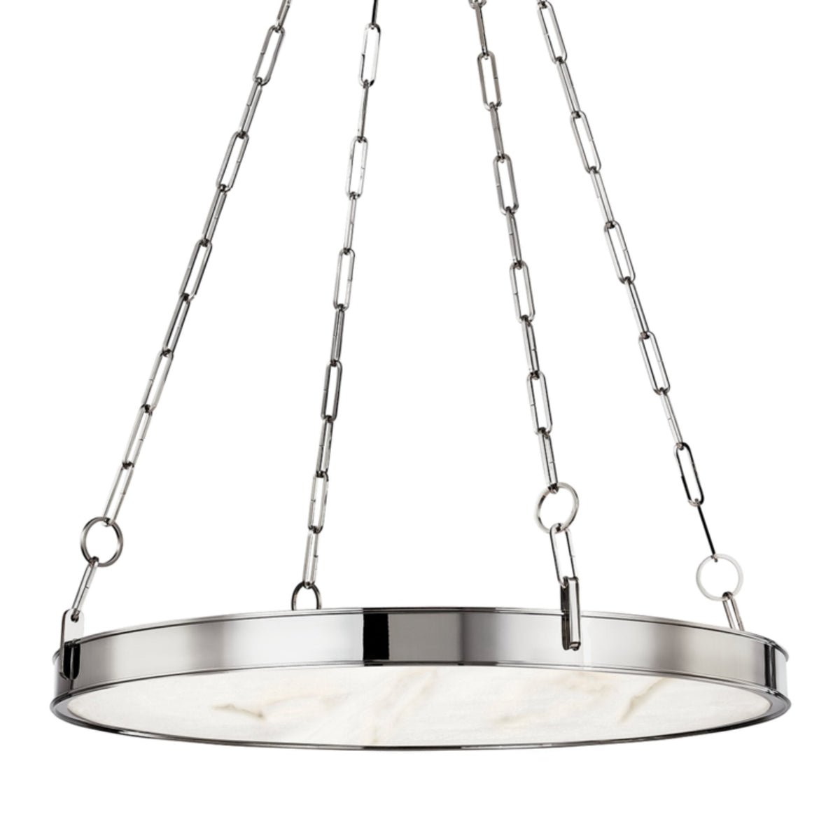 Kirby 1-Light Alabaster Chandelier in Polished Nickel 30L x 30W x 3.5H - Tianguang Alabaster Lighting