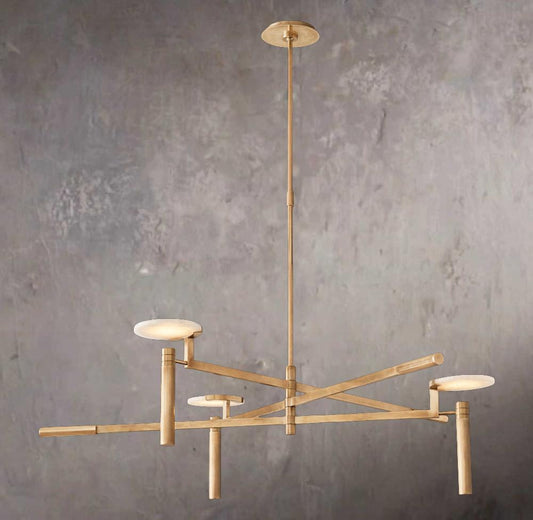 Melanger Circular Alabaster Chandelier 45" - Tianguang Alabaster Lighting