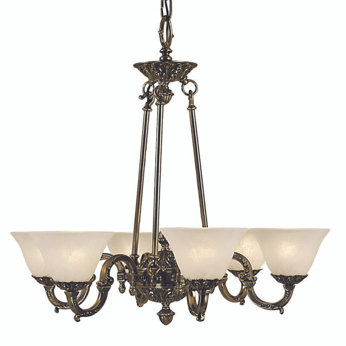 Napoleonic Chandelier, 6-Light, Antique Silver with Amber Marble, Amber Marble Shade, 28"W (7886 AS/AM YCWP) - Tianguang Alabaster Lighting