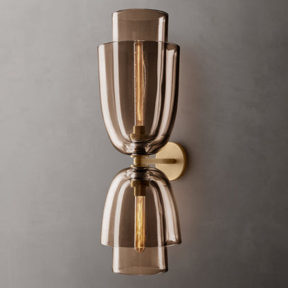 Blom Amber Glass Cloche Grand Wall Light, Bathroom Wall Sconce, detail 9