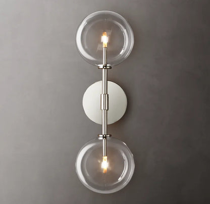 Glass Globe Linear Wall Light, Bathroom Wall Sconce, detail 12