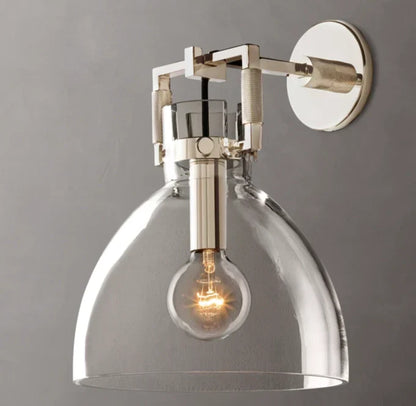 Machinist Glass Cloche Wall Light 10", Bathroom Wall Sconce, detail 15