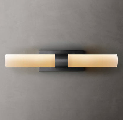 Ravelle Milk Glass Linear Wall Light, Bathroom Wall Sconce, detail 13