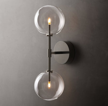 Glass Globe Linear Wall Light, Bathroom Wall Sconce, detail 3