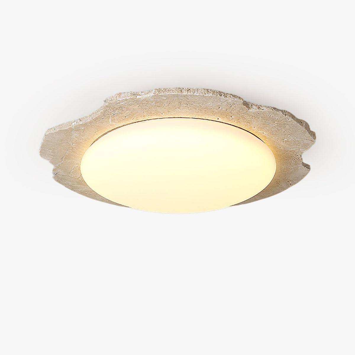 Crater Halo Travertine Ceiling Light - Tianguang Alabaster Lighting
