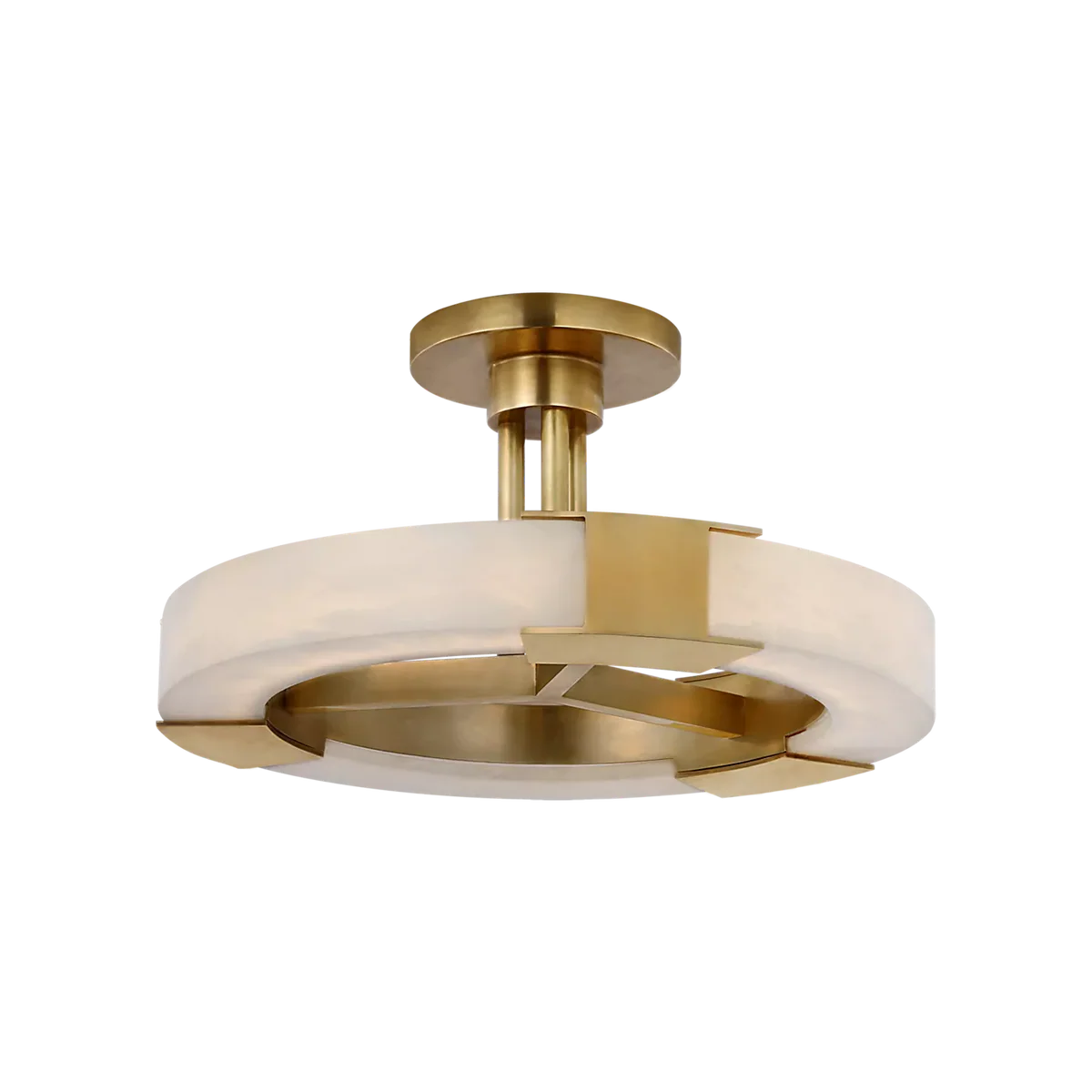 Covet Medium Ring Semi-Flush Mount Alabaster Chandelier - Tianguang Alabaster Lighting