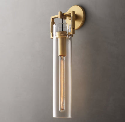 Machinist Glass Cylinder Wall Light 16", Bathroom Wall Sconce, detail 14