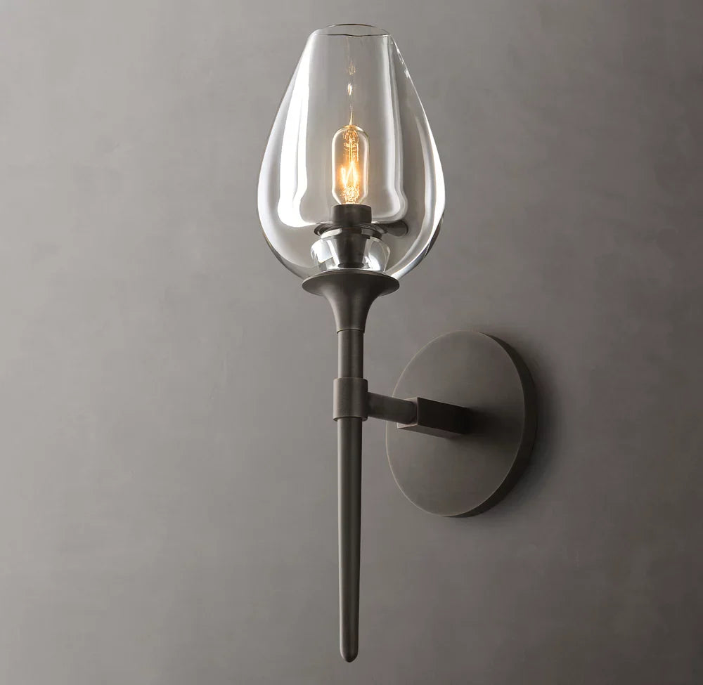 Tulip Single Wall Light, Bathroom Wall Sconce, detail 8