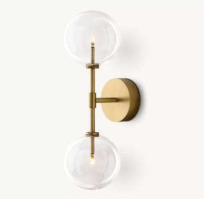 Glass Globe Linear Wall Light, Bathroom Wall Sconce, detail 8