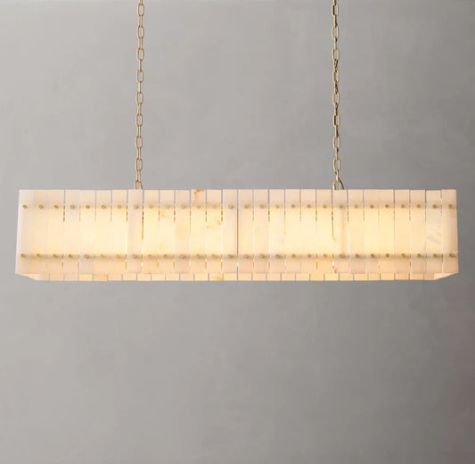 San Marco Alabaster Linear Chandelier 54" - Tianguang Alabaster Lighting