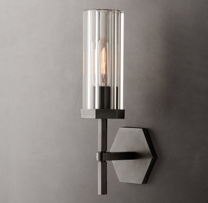 Lambeth Hexagonal Wall Light, Bathroom Wall Sconce, detail 15