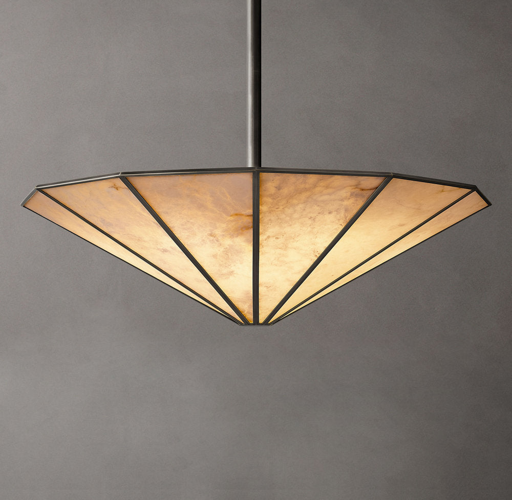 Lucette Round Alabaster Chandelier 36" - Tianguang Alabaster Lighting