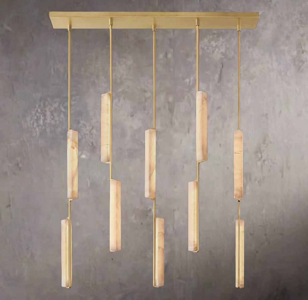 Audubons Alabaster Linear 54" Chandelier - Tianguang Alabaster Lighting