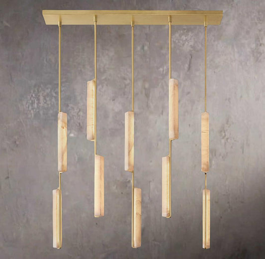 Audubons Alabaster Linear 54" Chandelier - Tianguang Alabaster Lighting