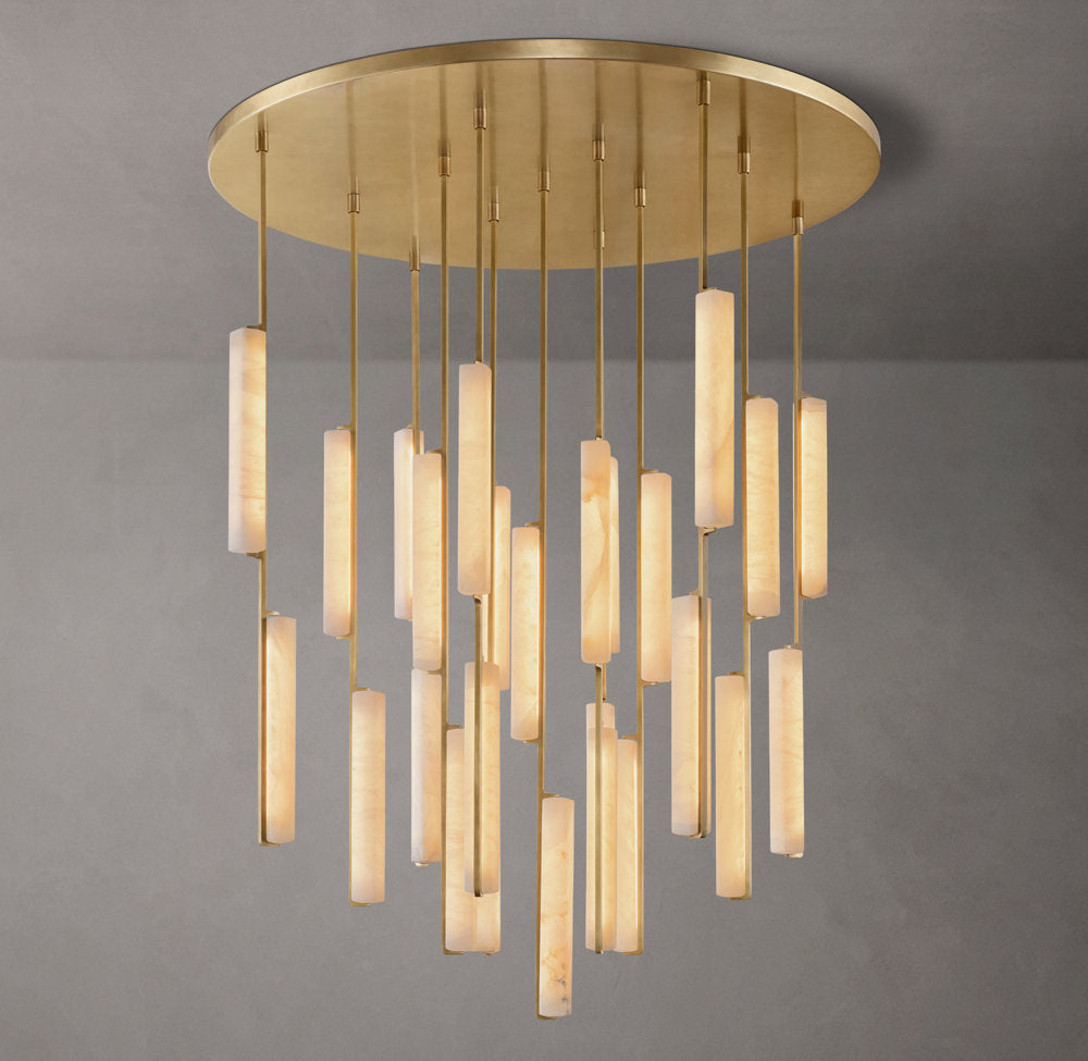 Audubon Alabaster Round Chandelier 56" - Tianguang Alabaster Lighting