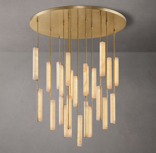 Audubon Alabaster Round Chandelier 56" - Tianguang Alabaster Lighting