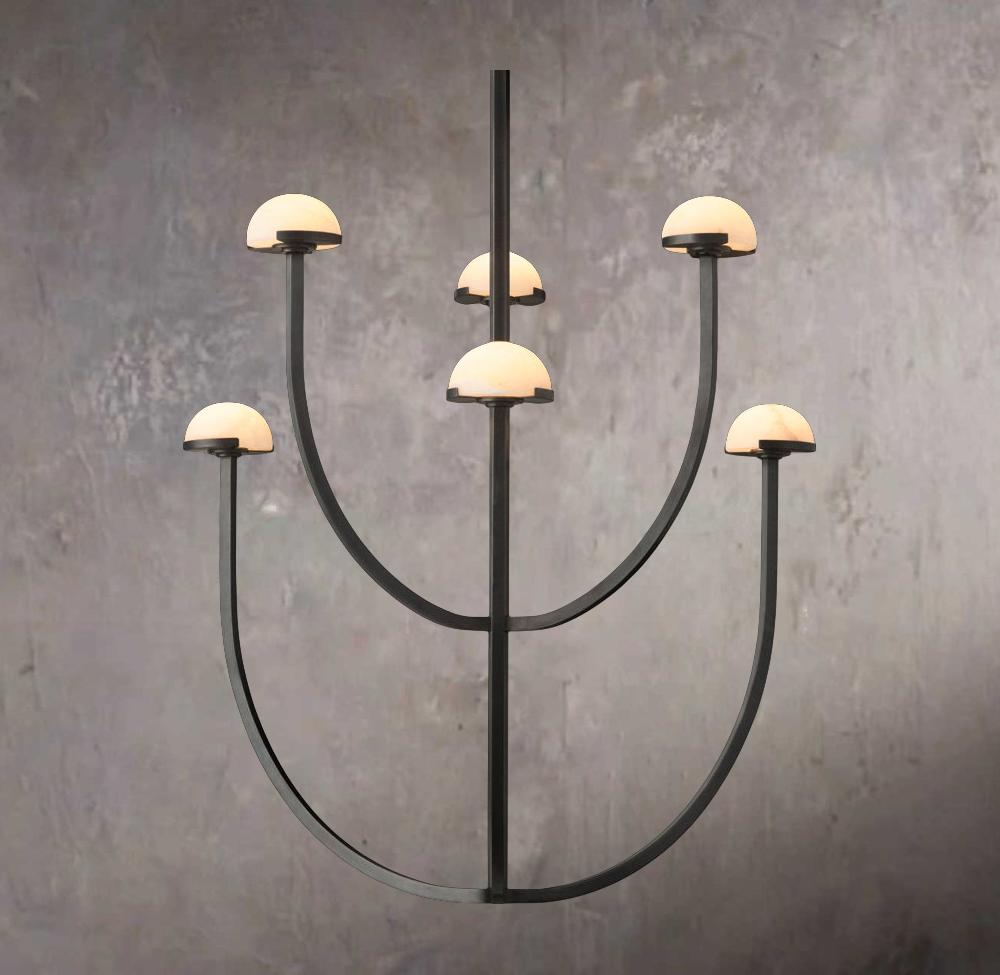Pedru Round Alabaster Chandelier 32" - Tianguang Alabaster Lighting