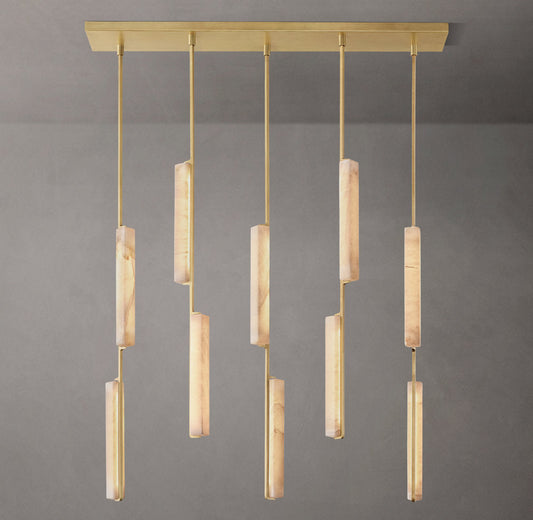 Audubon Alabaster Linear Chandelier 54" - Tianguang Alabaster Lighting