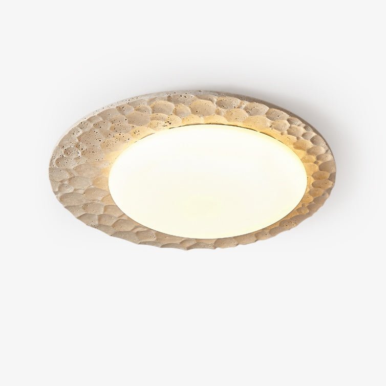 Textured Organic Travertine Ceiling Lamp Ceiling Light - Tianguang Alabaster Lighting