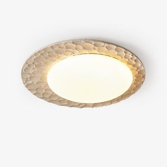 Textured Organic Travertine Ceiling Lamp Ceiling Light - Tianguang Alabaster Lighting