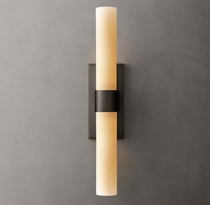 Ravelle Milk Glass Linear Wall Light, Bathroom Wall Sconce, detail 11