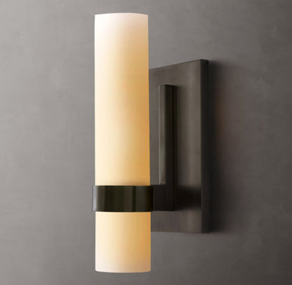 Ravelle Milk Glass Wall Light, Bathroom Wall Sconce, detail 14