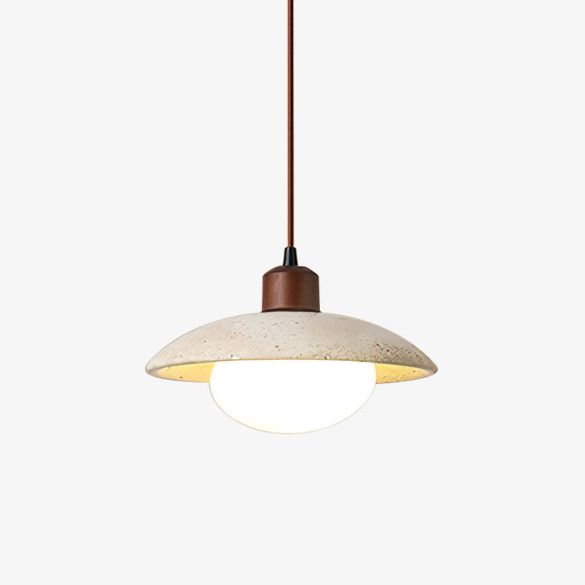 Aria Disc Travertine Pendant Lamp 9.8 in Dia - Tianguang Alabaster Lighting