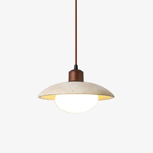 Aria Disc Travertine Pendant Lamp 9.8 in Dia - Tianguang Alabaster Lighting