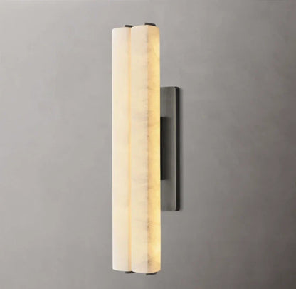 Audubon Alabaster Double Wall Light, Hardwired Wall Sconce, detail 11