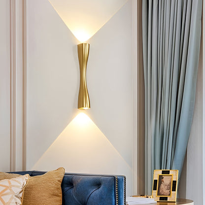 Electroplated Metal LED Up and Down Lights Contemporary Wall Light, Hardwired Wall Sconce, detail 2