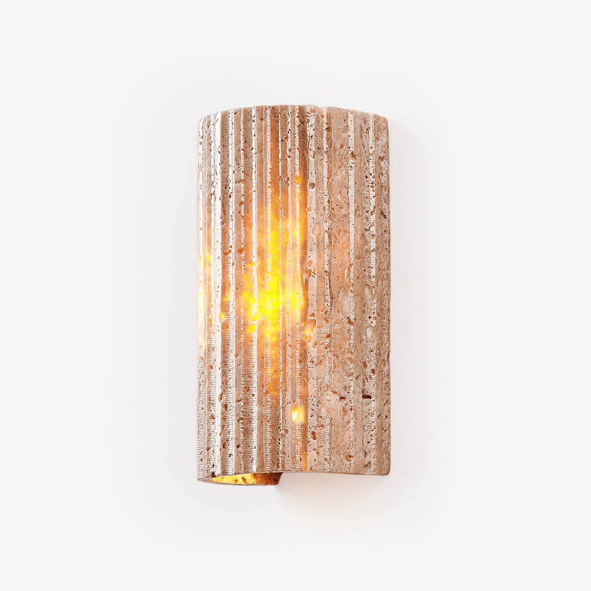 Solunar Veil Travertine Wall Sconce - Tianguang Alabaster Lighting