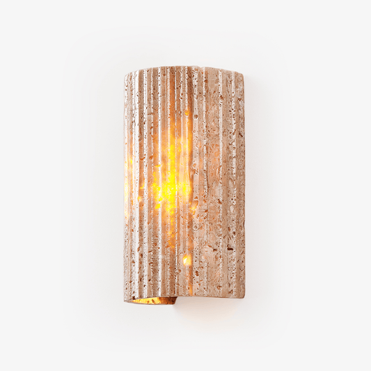 Solunar Veil Travertine Wall Sconce - Tianguang Alabaster Lighting