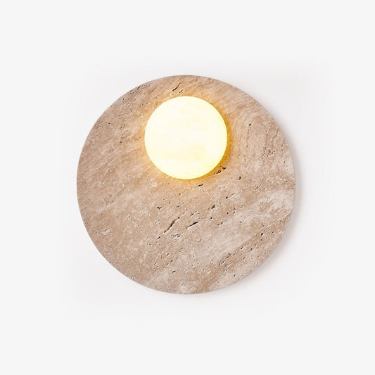 Terra Lume Orb Travertine Wall Lamp - Tianguang Alabaster Lighting