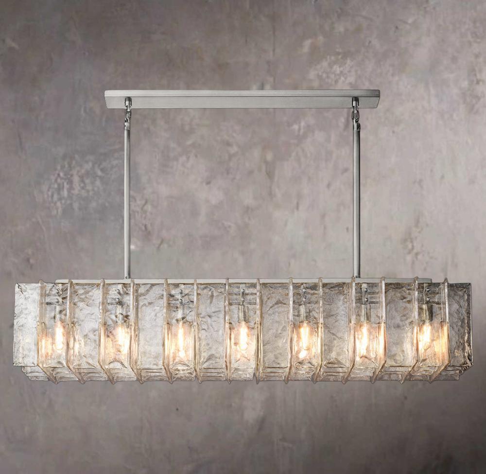 San Marcos Alabaster Linear Chandelier 72" - Tianguang Alabaster Lighting